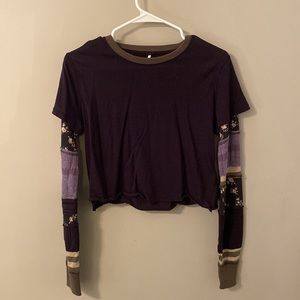 Free People Layered Patchwork Long Sleeve, NWT Size Small